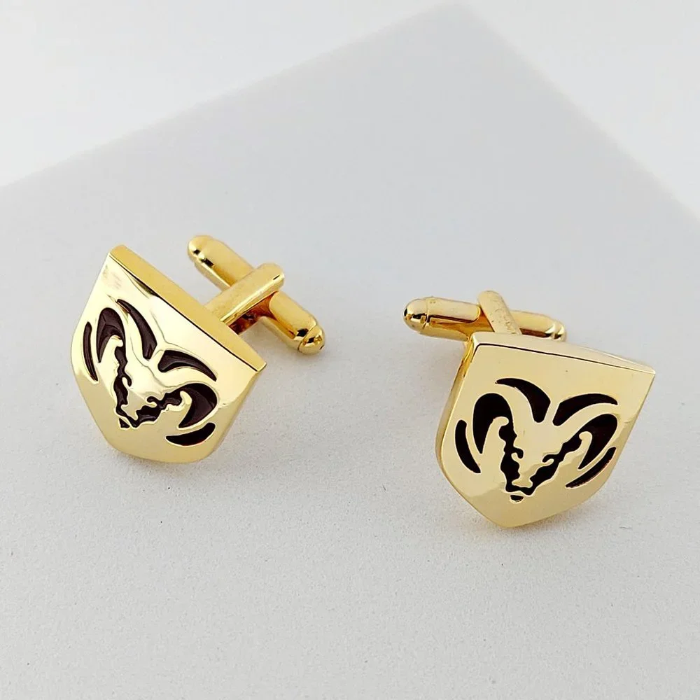 Dodge Ram Truck SUV Car Gold & Red Enamel Cufflinks Link  Shirt Jewelry Wedding - Picture 8 of 8